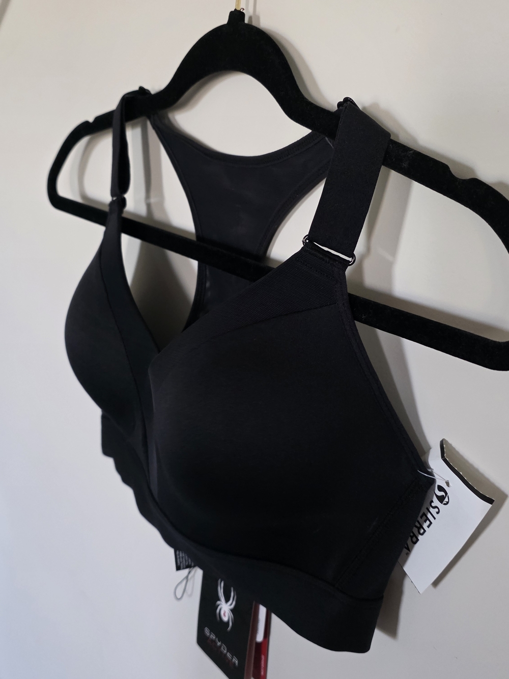 Spyder High Impact Sports Bra Black Racerback Medium NWT Support Gym - Picture 3 of 7